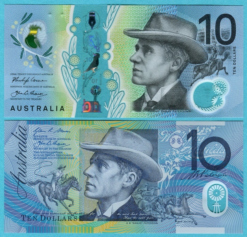 Australia Two Generation 10 Dollars 2015 / 2017 P58h 63 UNC - Polymer w/ folder