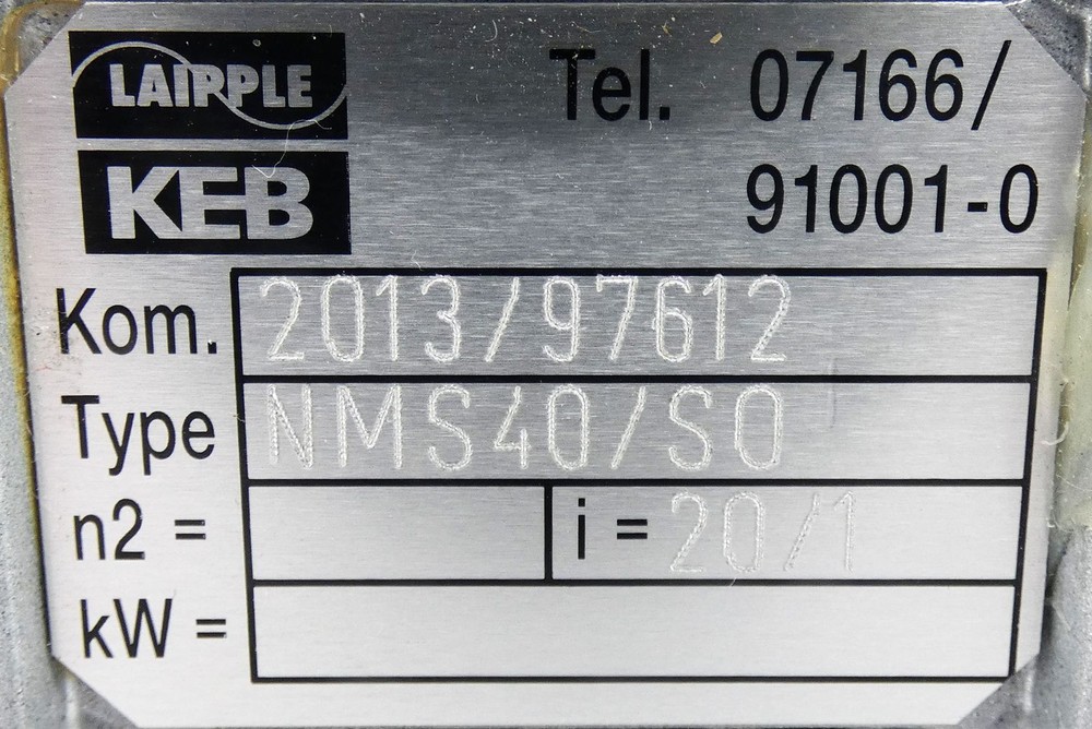 Laipple KEB NMS40/SO i=20 worm gear -unused-