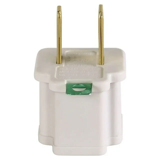 (2 pack) Hyper Tough 3-Pack Polarized Grounded White Indoor Adapter, 15 Amps