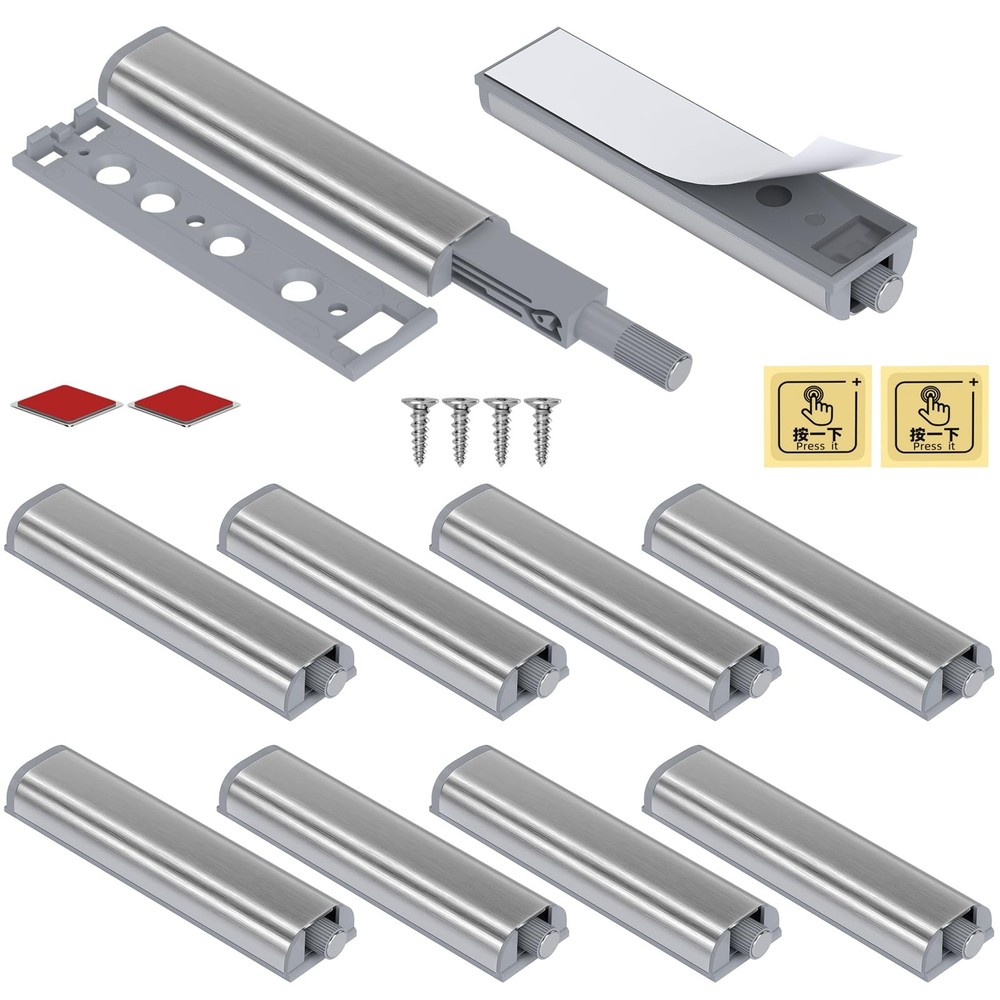 Magnetic Push Latches for Cabinets 10 Pack Push to Open Cabinet Hardware Push...