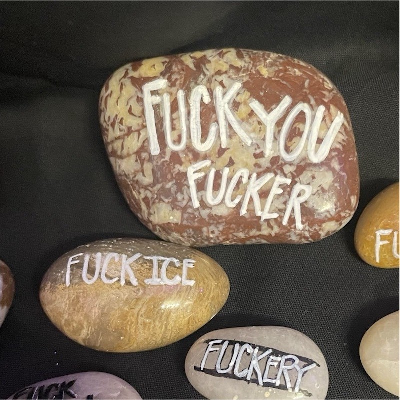 Handmade Handpainted Stones with Humorous Explicit Phrases Assorted Colors