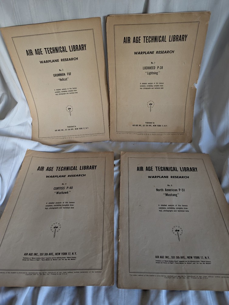 Air Age Technical Library Warplane Research Hellcat Lightning Warhawk Mustang