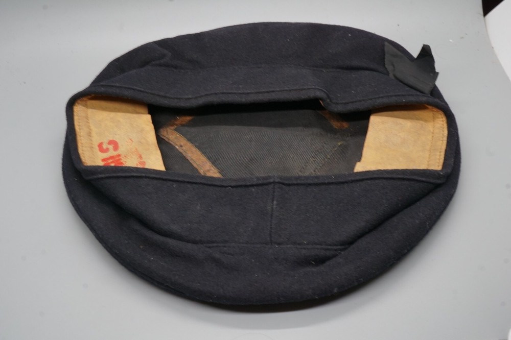 WWII Navy Dark Blue Wool Garrison Cap SIZE 7 1/8