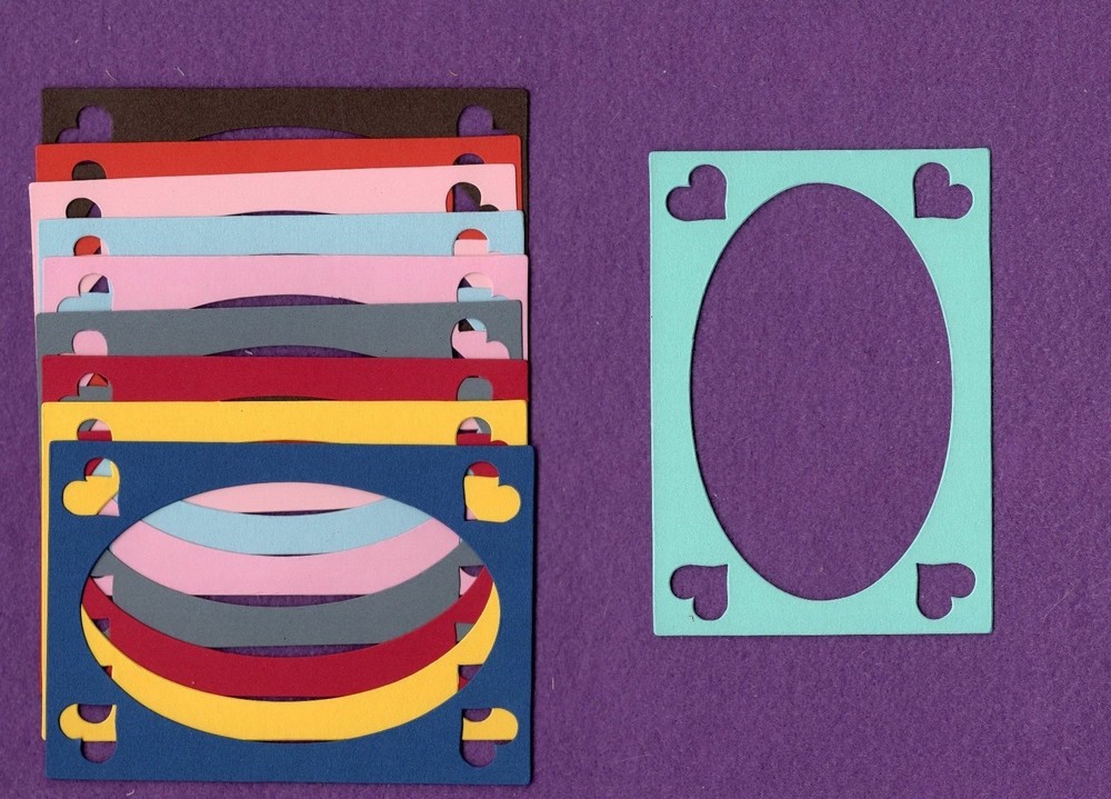 HEART FRAME die cuts scrapbook cards
