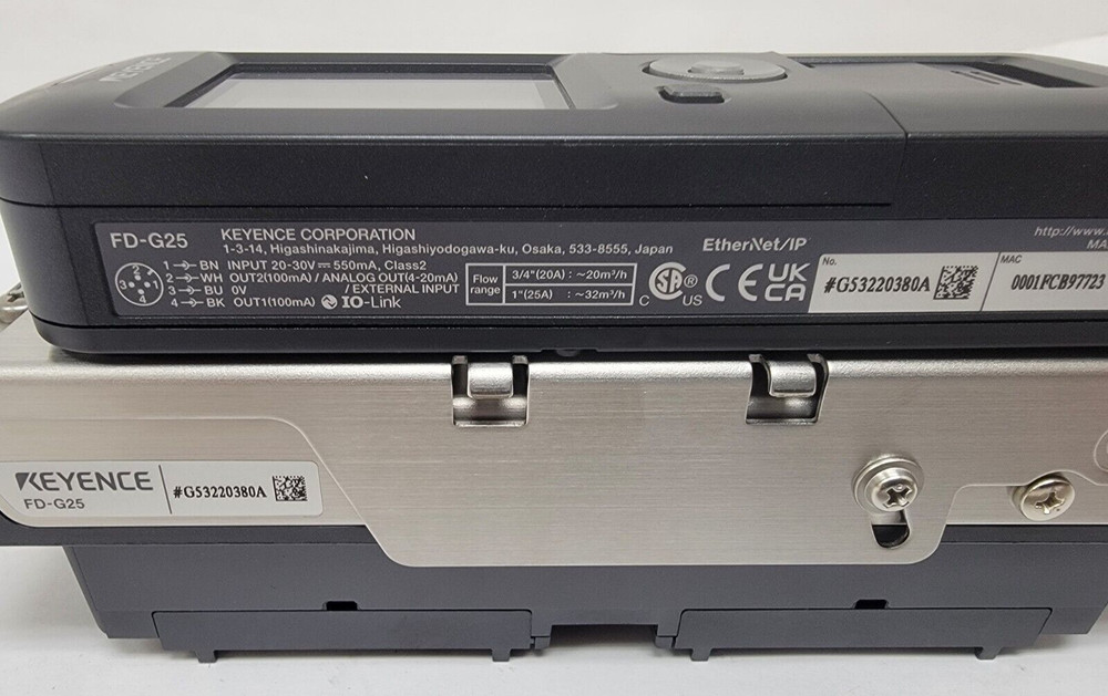 Keyence Clamp-On Gas Flow Meter DN 20A/25A FD-G25