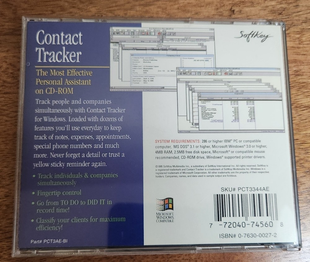 Contact Tracker (PC-CD, 1995) for Windows & DOS