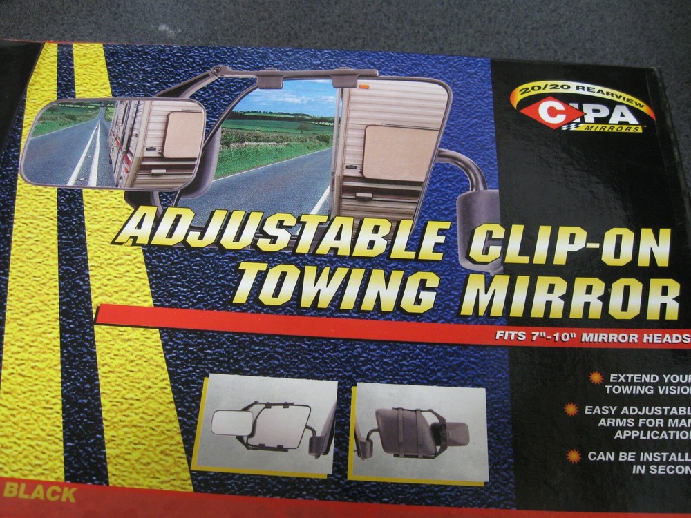 NEW CIPA ADJUSTABLE CLIP ON TOWING MIRROR (PN 11952)