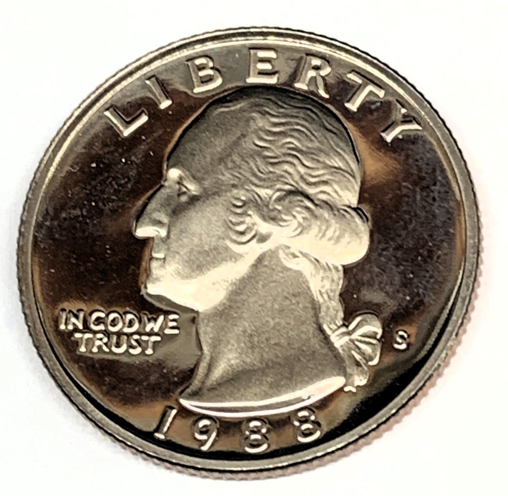 # C8749    U.S.  WASHINGTON  QUARTER  COIN,    1988-S   PROOF