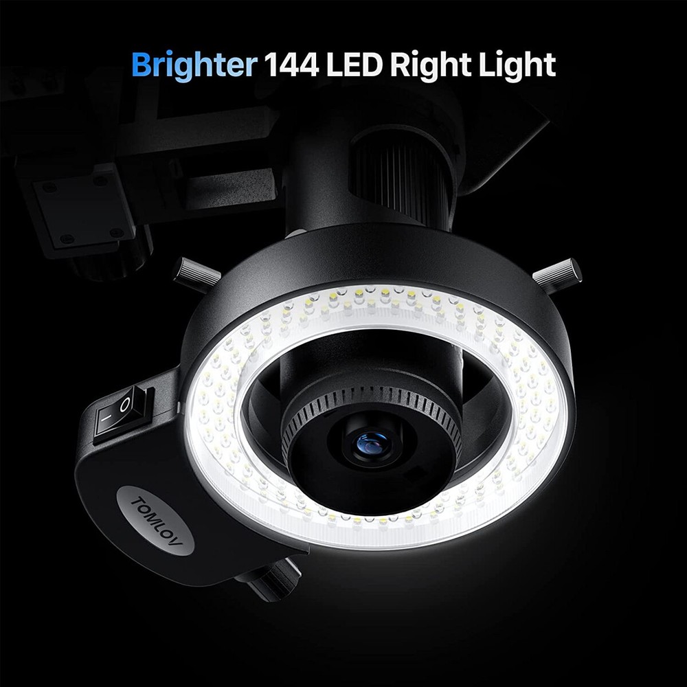 TOMLOV Digital Microscope 10" 2000X Coin Microscope 144 LED Illumination HDMI