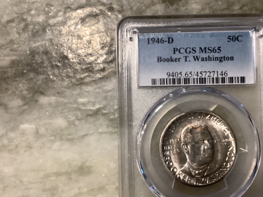 1946-D Silver  Booker T Washington Half Dollar Commemorative MS 65