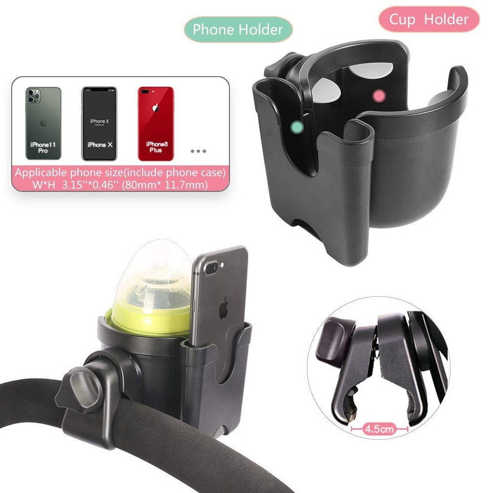 2In1 Stroller Bottle Holder Cup Holder Mobile Phone Holder