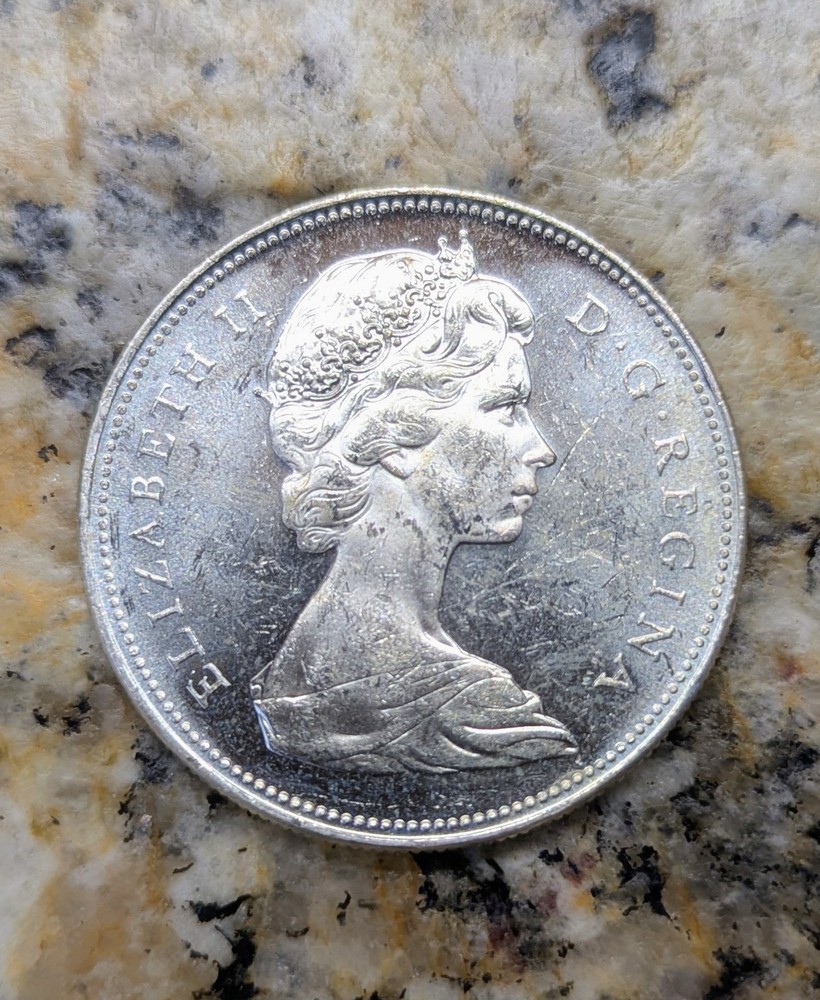 1966 Canada Silver Dollar Prooflike High Grade Silver Coin 80% Silver
