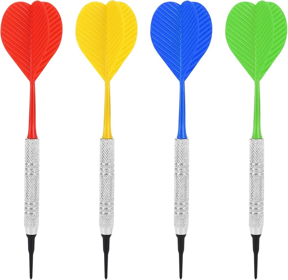 12 Pack Soft Tip Darts, Bar Dart, Plastic Tip Darts Set, Attach Extra 100 Black