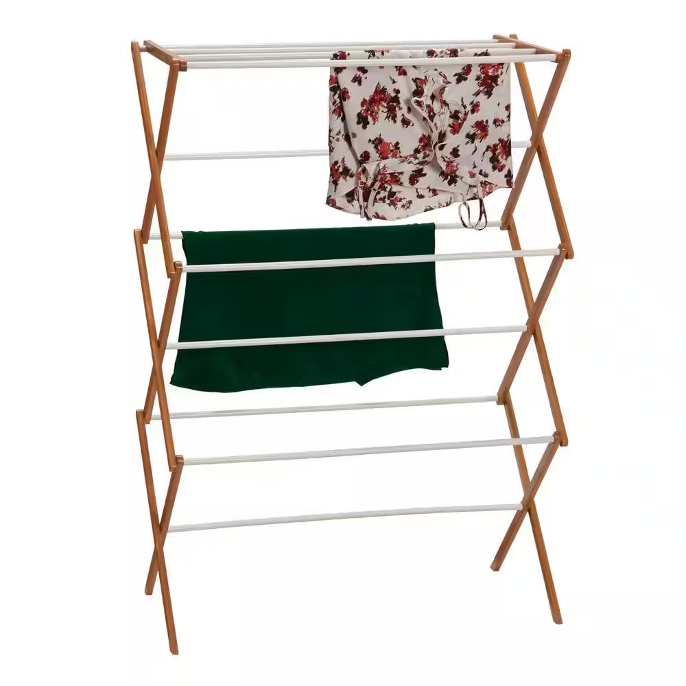 28.3 In. X 41.3 In. Bamboo Garment Rack