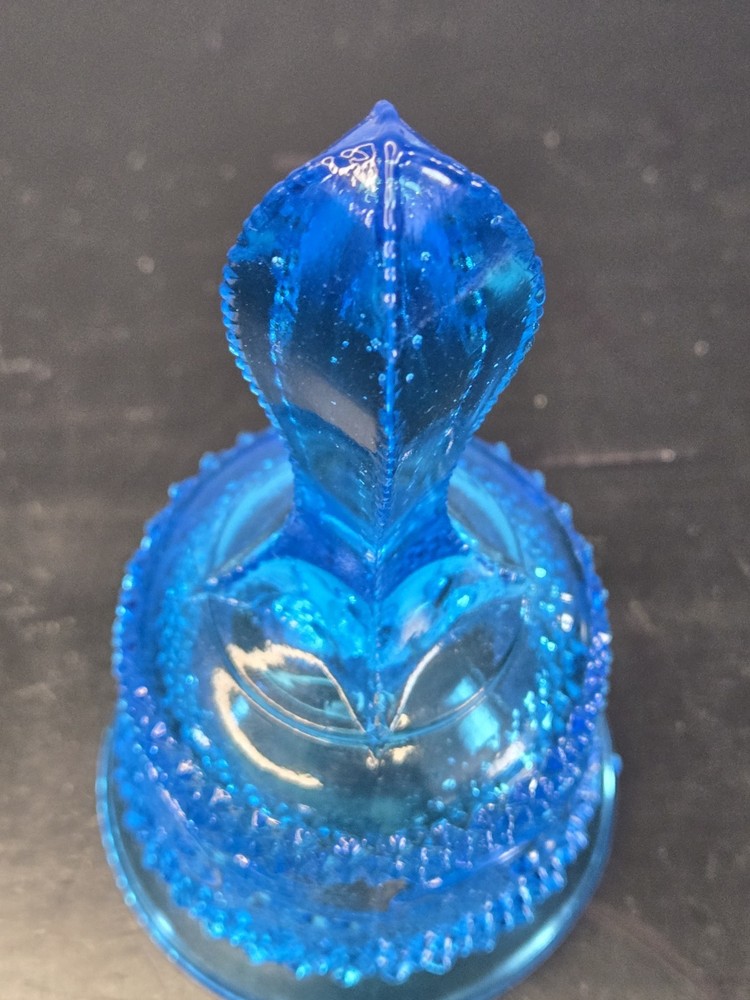 Vintage Fenton English Diamond Point + Scrolls Pattern Colonial Blue