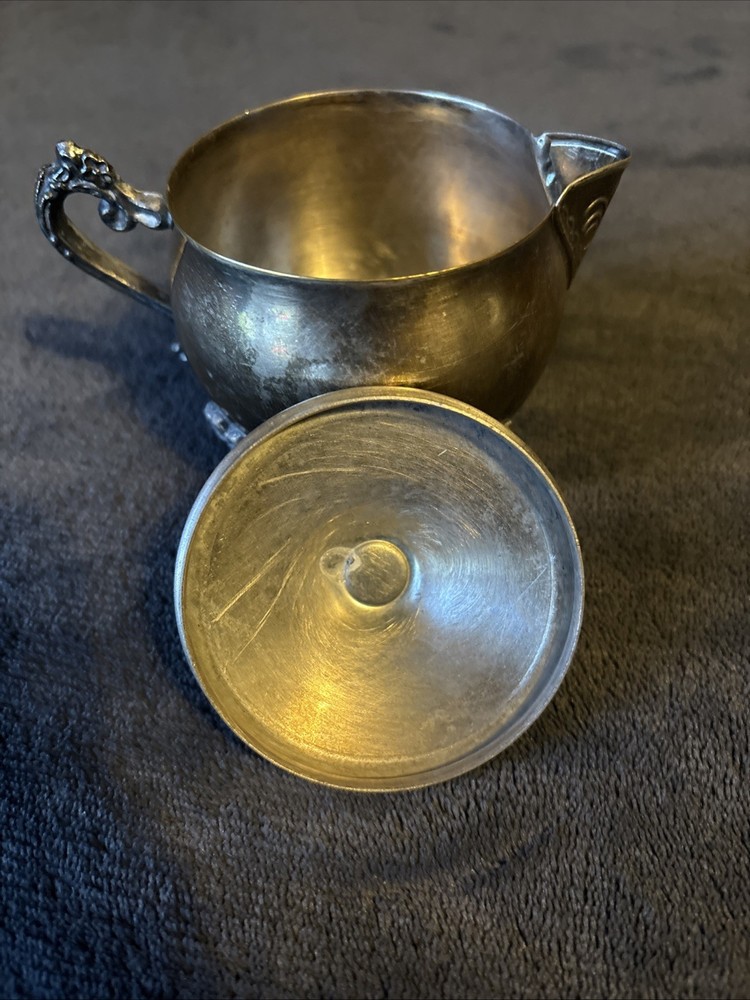 Vintage Leonard Silver Plated Footed Creamer with Lid