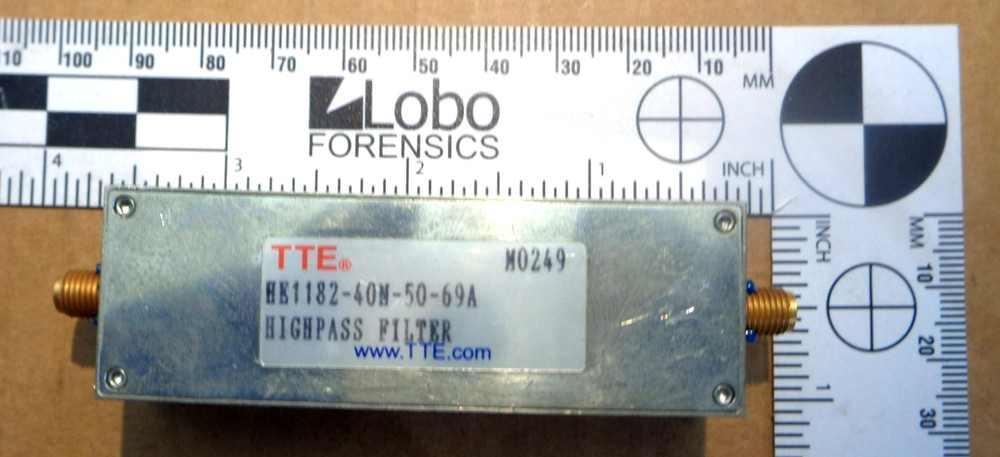 TTE LH1182-40M-50-69A SMA RF Highpass Filter Elliptical Function, 11 Pole
