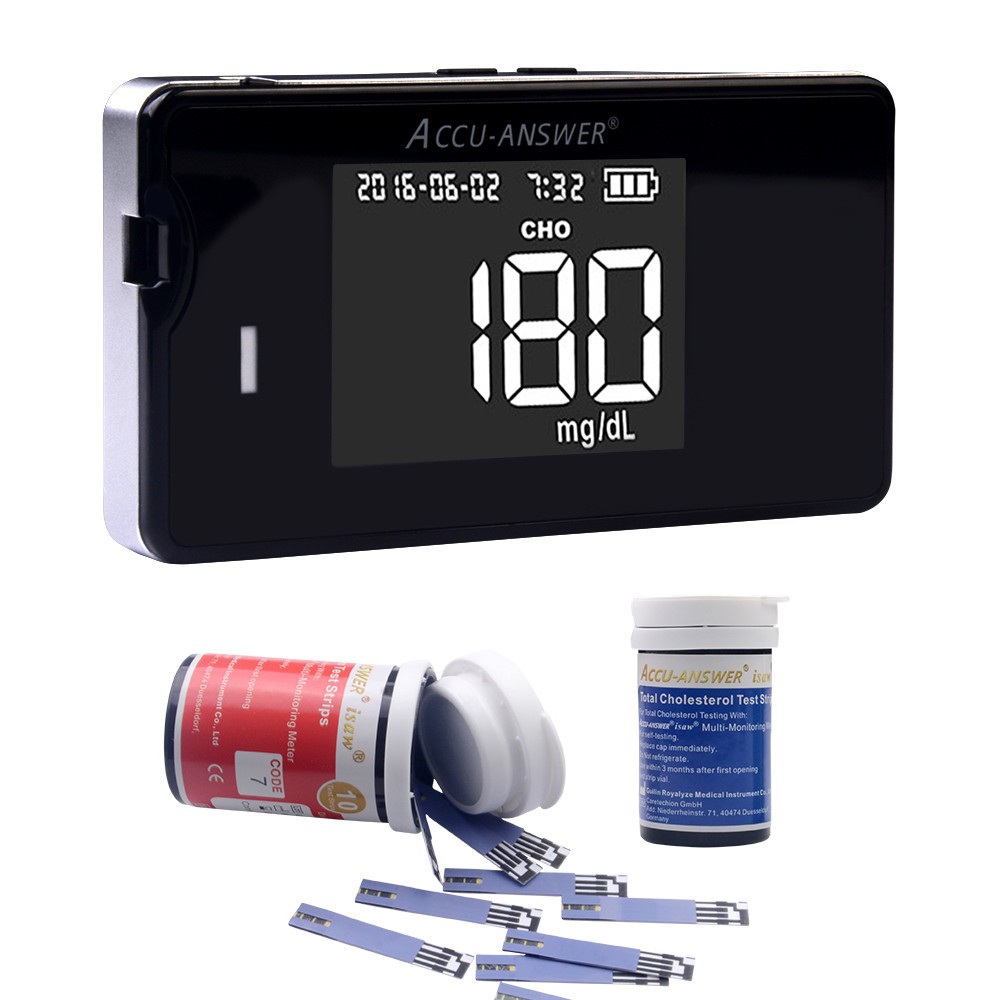 Accu Answer Isaw Analyzer Multi Meter Measuring Total Cholesterol Hemoglobin