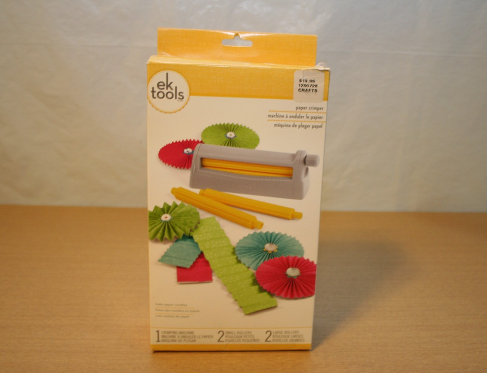 EK Tools Paper Crimper Machine with 2 Small and 2 Large Rollers