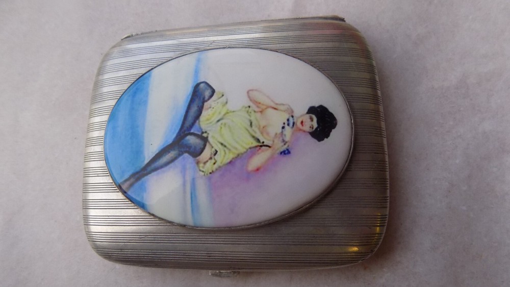 SILVER 800 AND ENAMEL CIGARETTE CASE