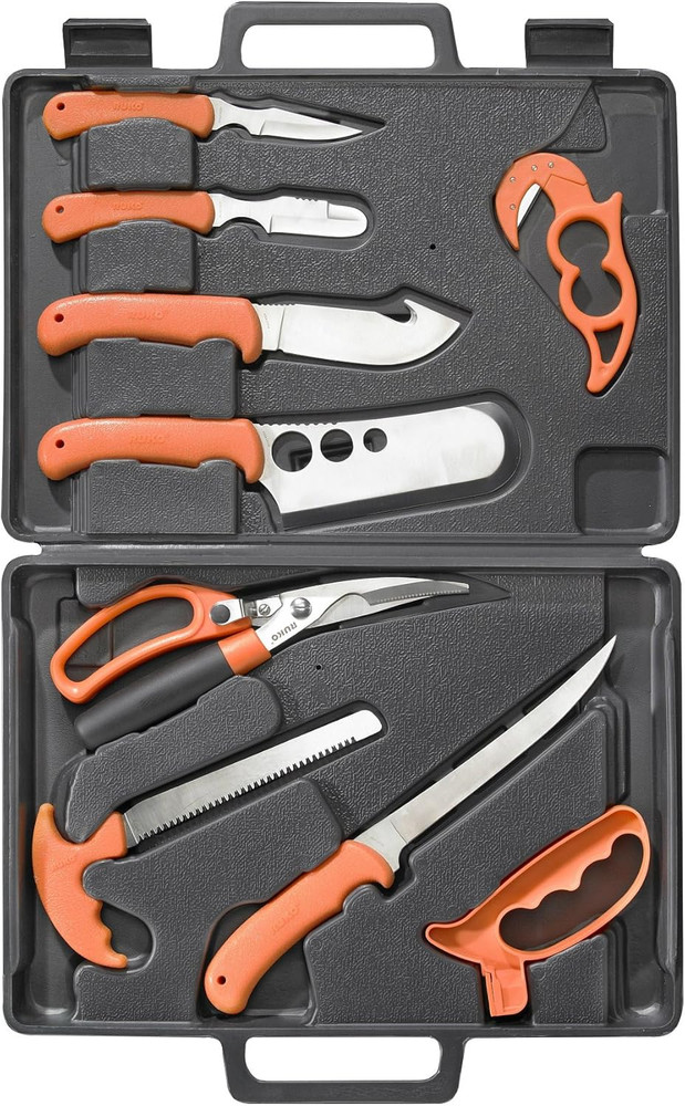 RUK0131 Wild for Game Processing Set with Orange Handles/Hard Nylon Case & Cutti