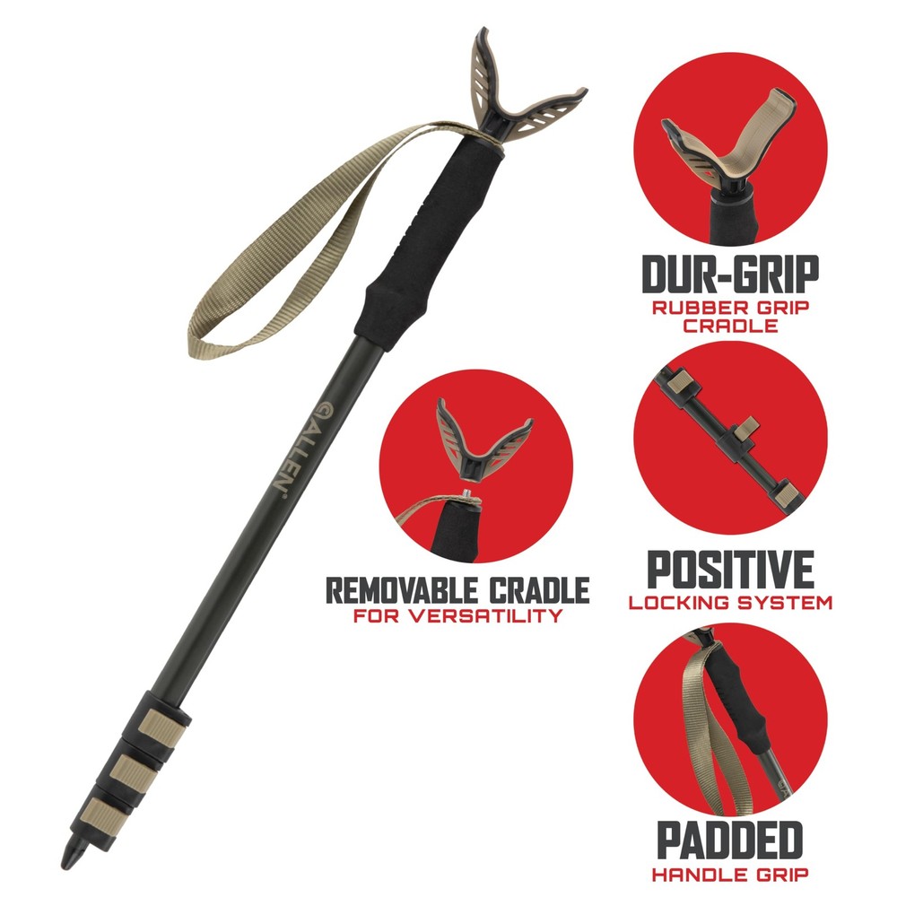 Adjustable Shooting Stick Monopod Lightweight Aluminum Hunting Support