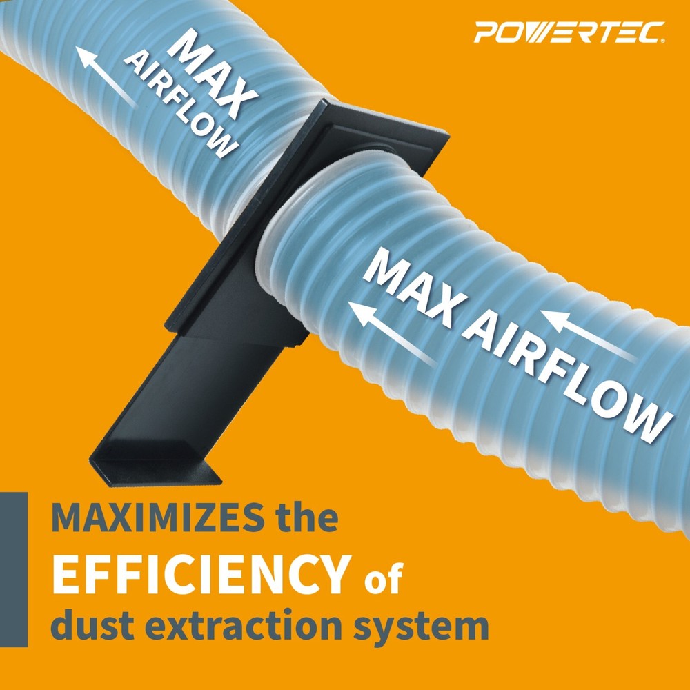 POWERTEC 4" Double Threaded Blast Gate for Dust Collector, 2PK (70192-P2)