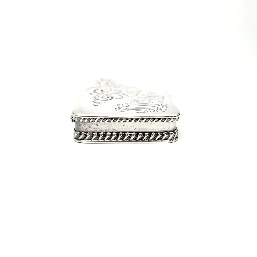 Antique Howard & Co Sterling Silver 3 Compartment Stamp Box #8633
