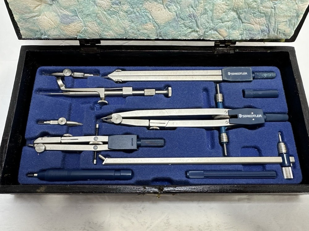 Vtg Staedtler Mars Masterbow Drafting Set Germany