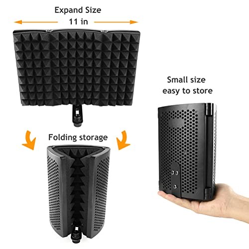 Microphone Isolation Shield, Foldable Mic Sound Absorbing Foam Acoustic Foam