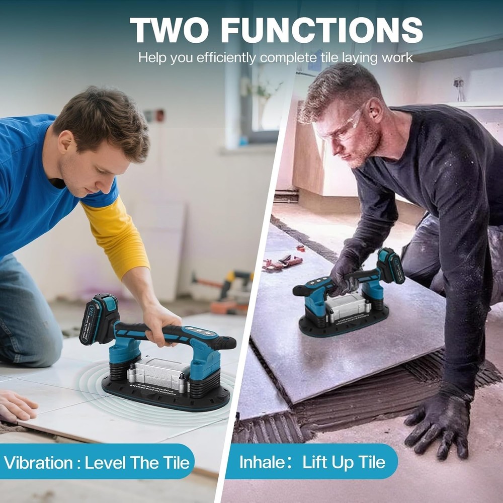 Tile Vibration Tool, 11” Tile Suction Cup Tool, Tile Installation Leveling Machi