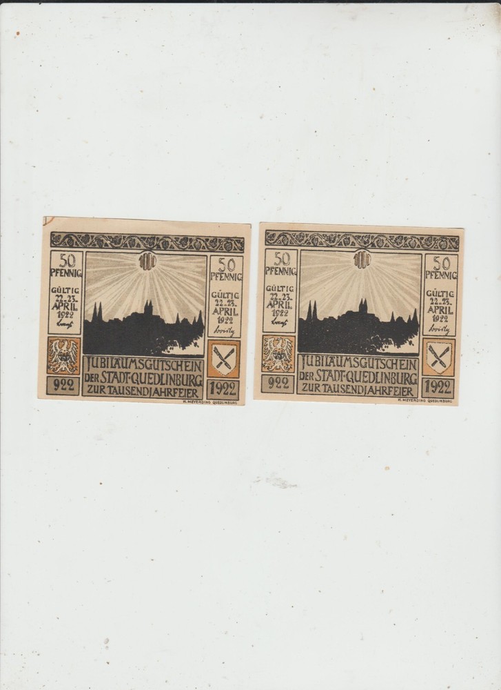 QUEDLINBERG TWO NOTES