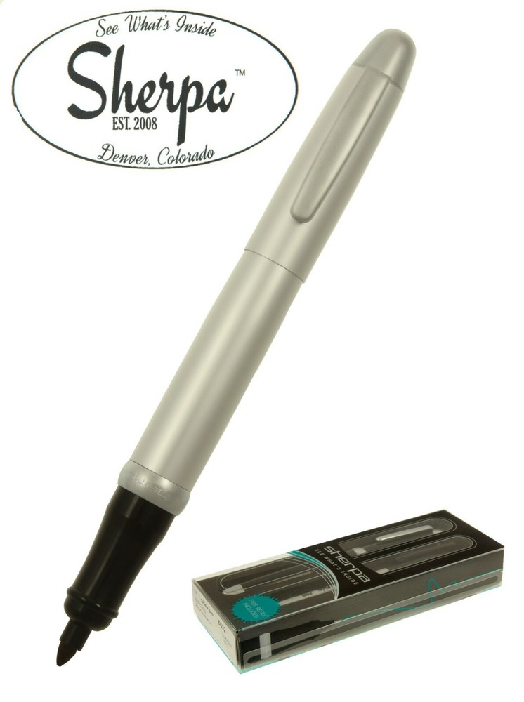 Silver Aluminum #5056 Sherpa Pen Holder With Sharpie