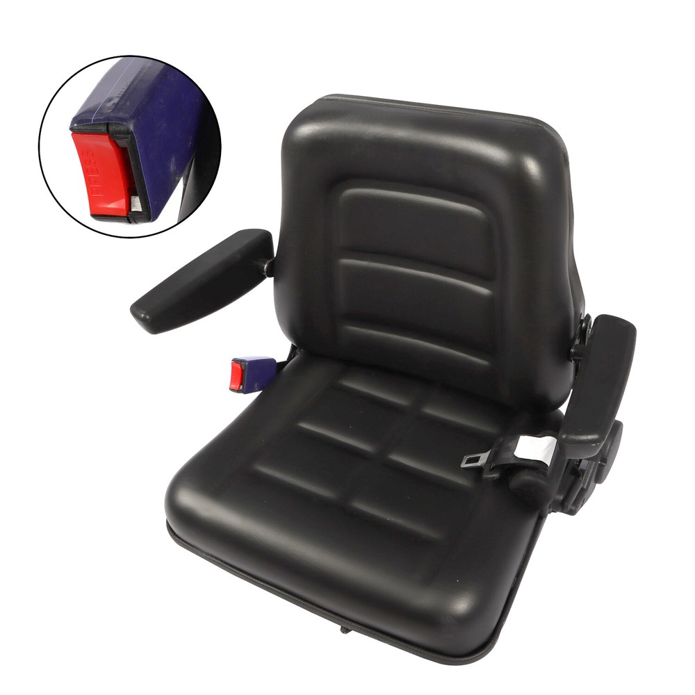 Tractor Forklift Seat Excavator Universal Adjustable Backrest Armrest Safty Belt