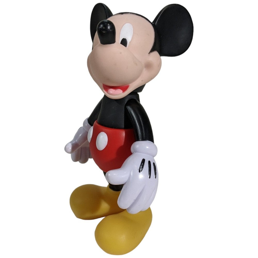 Poseable Mickey Mouse Hard Plastic Moveable Figure Disney 7 Inch