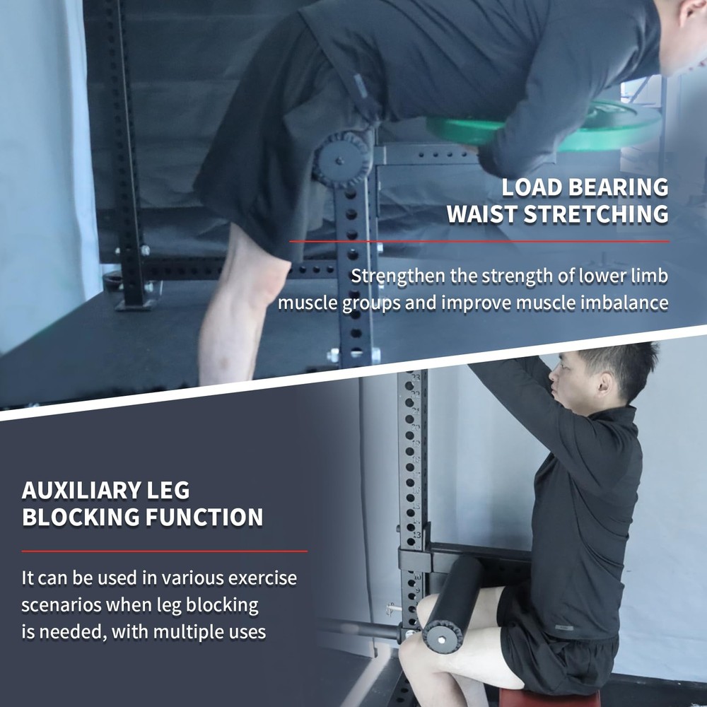 Single Leg Squat Roller / Nordic Hamstring Curl for Squat Rack Power Rack Att...