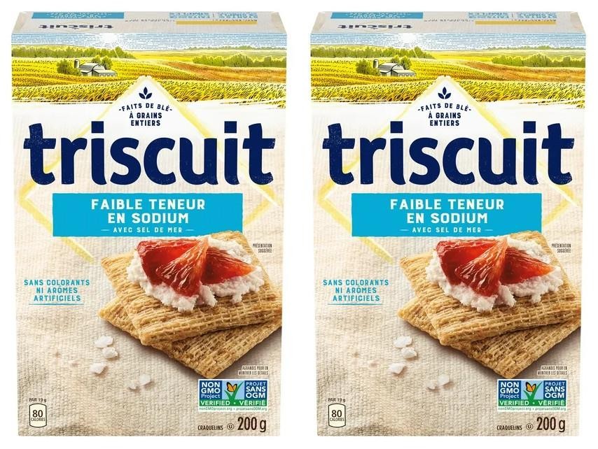 Triscuit Low Sodium Snacking Crackers, 200g (2 Pack)