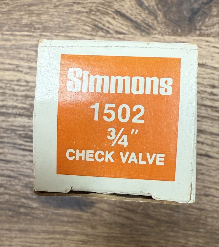 Simmons 1502 3/4" Check Valve New In Box