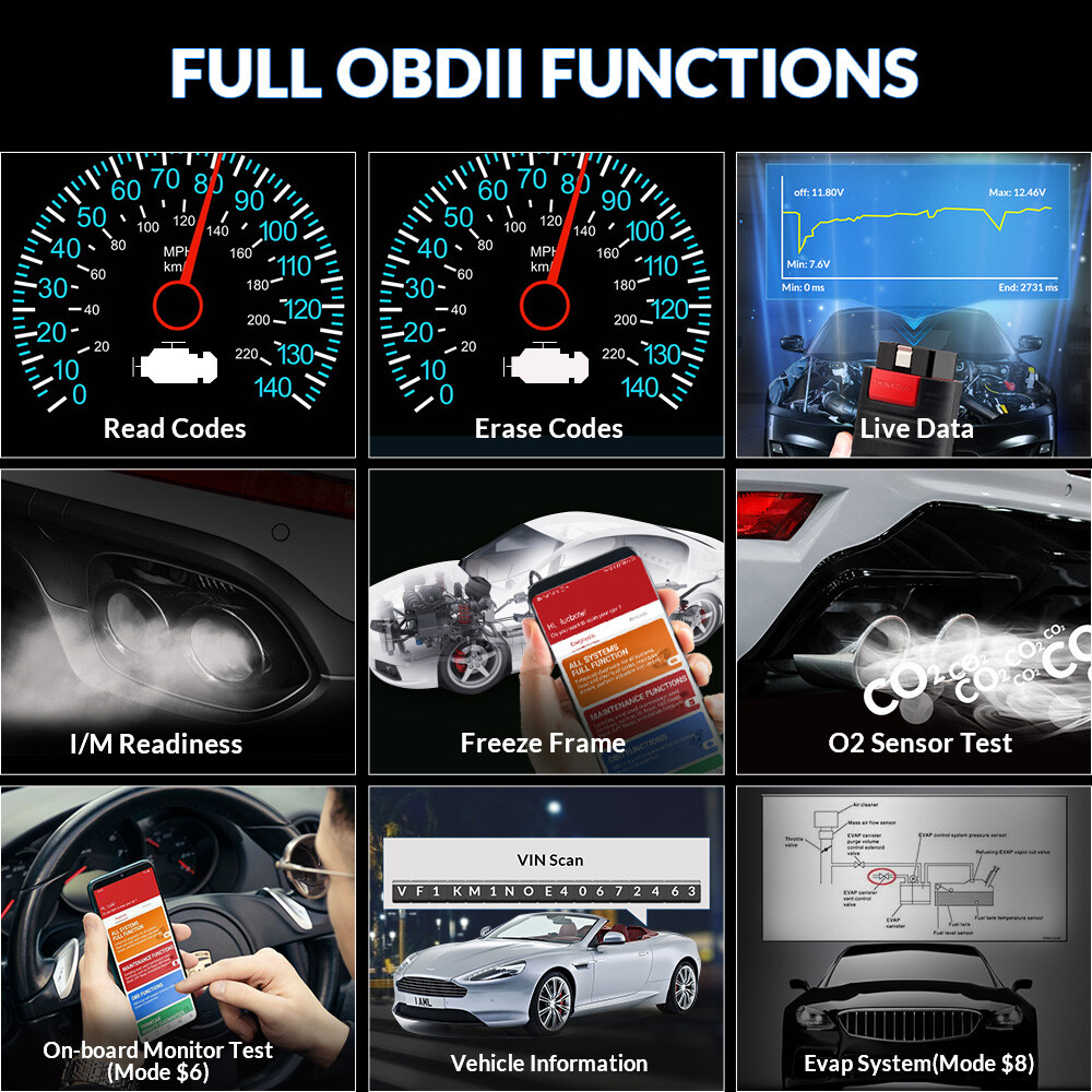 Thinkdiag OBD2 Scanner Code Reader Bidirectional Diagnostic Tool ECU Key Coding