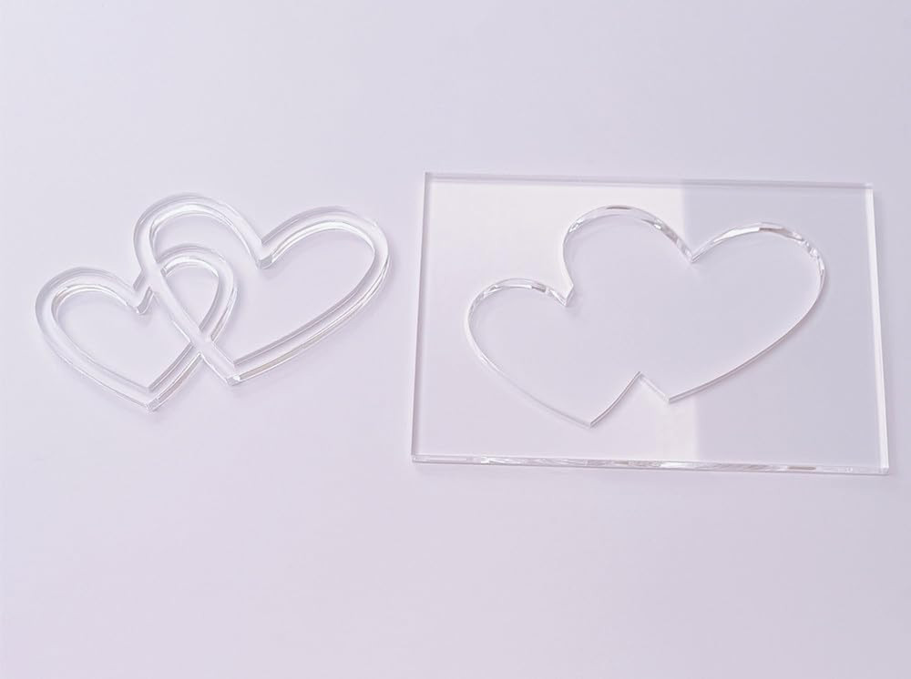 Double Heart Router TemplateClear Acrylic Woodworking TemplateRouter Template...