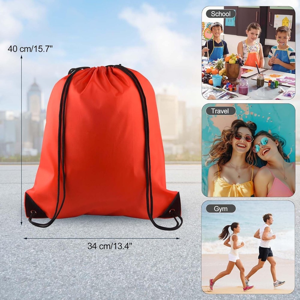 PLULON 2Pcs Drawstring Bags Bulk Red Backpack String