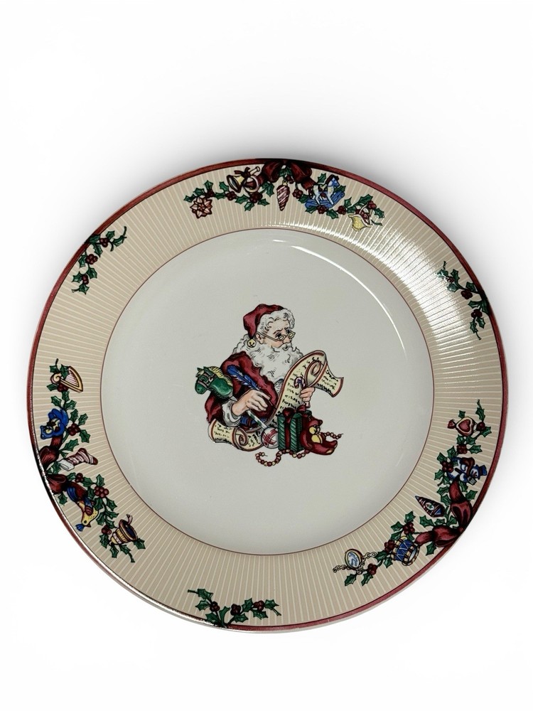 Fitz & Floyd Santa’s List 20pc Christmas Dinnerware Set – Plates & Cups