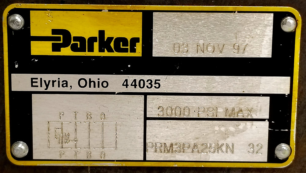 PARKER PRESSURE REDUCING VALVE 3000 PSI MAX PRM3PA25KN