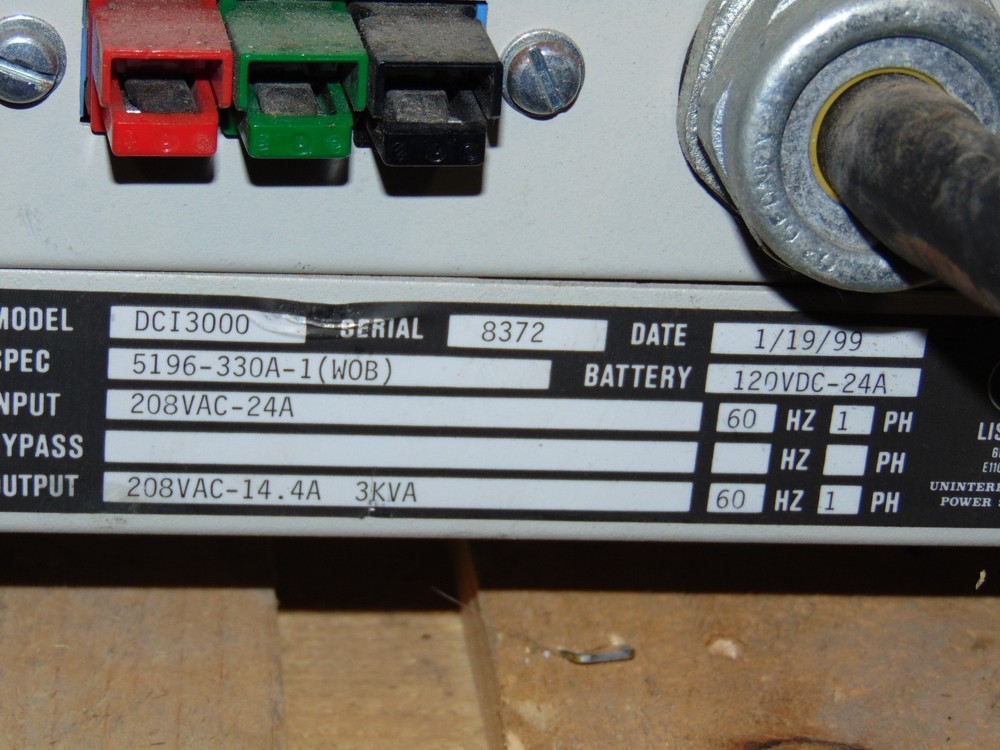 DCI3000 Backup Power Supply 208V