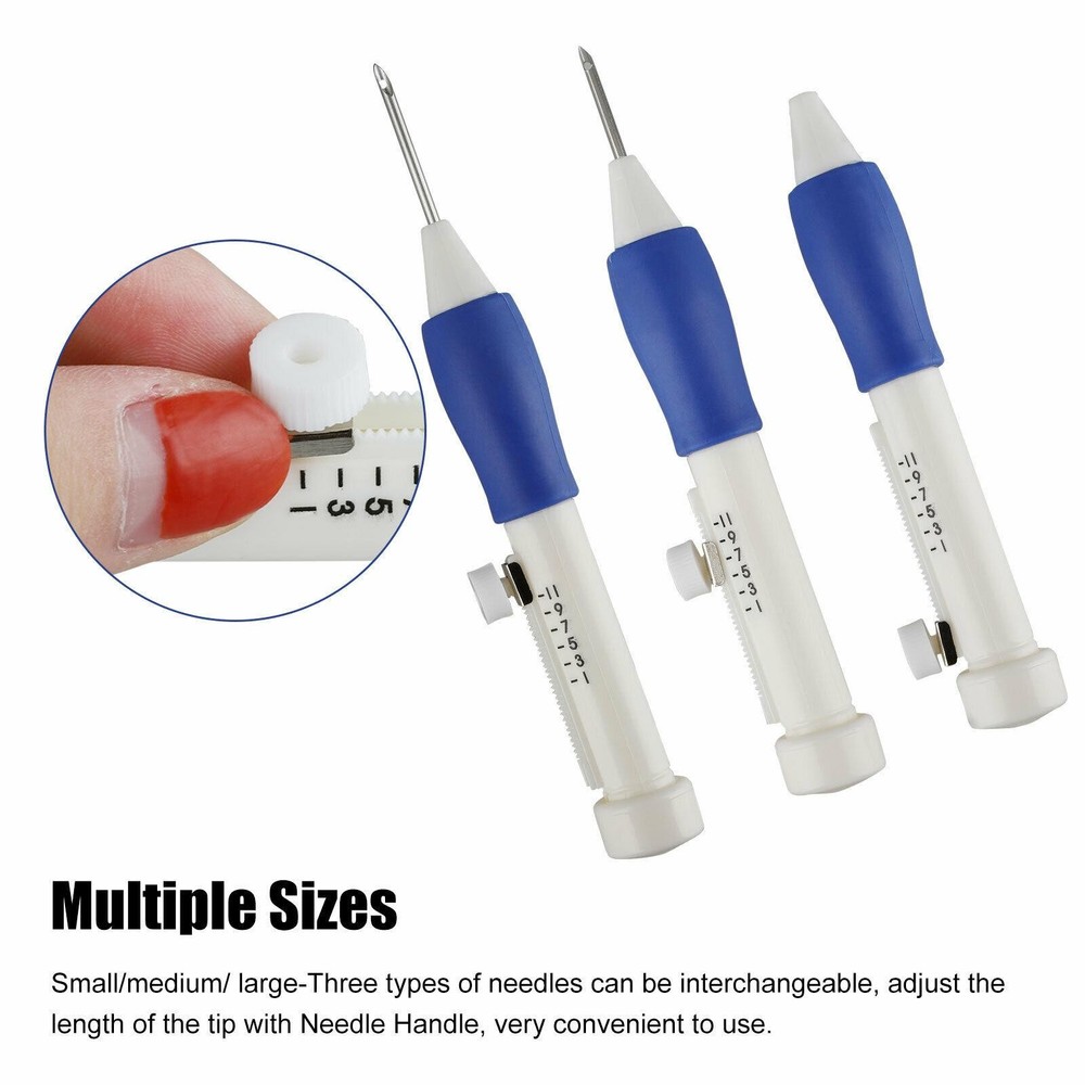 Punch Needle Kit Magic Embroidery Pen Set Stitching Thread Sewing Tool DIY