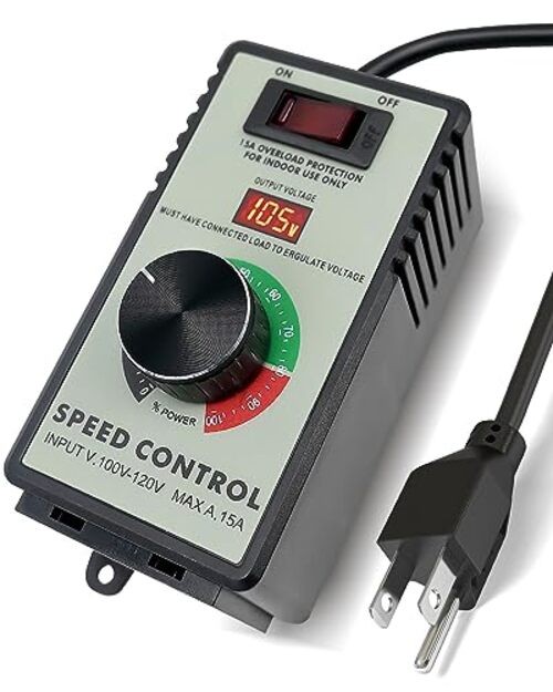 Variable Speed Controller, 120V 15 AMP AC Motor Variable Voltage Regulator