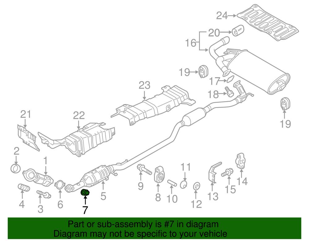 Genuine Mitsubishi Intermediate Pipe Nut MR571083