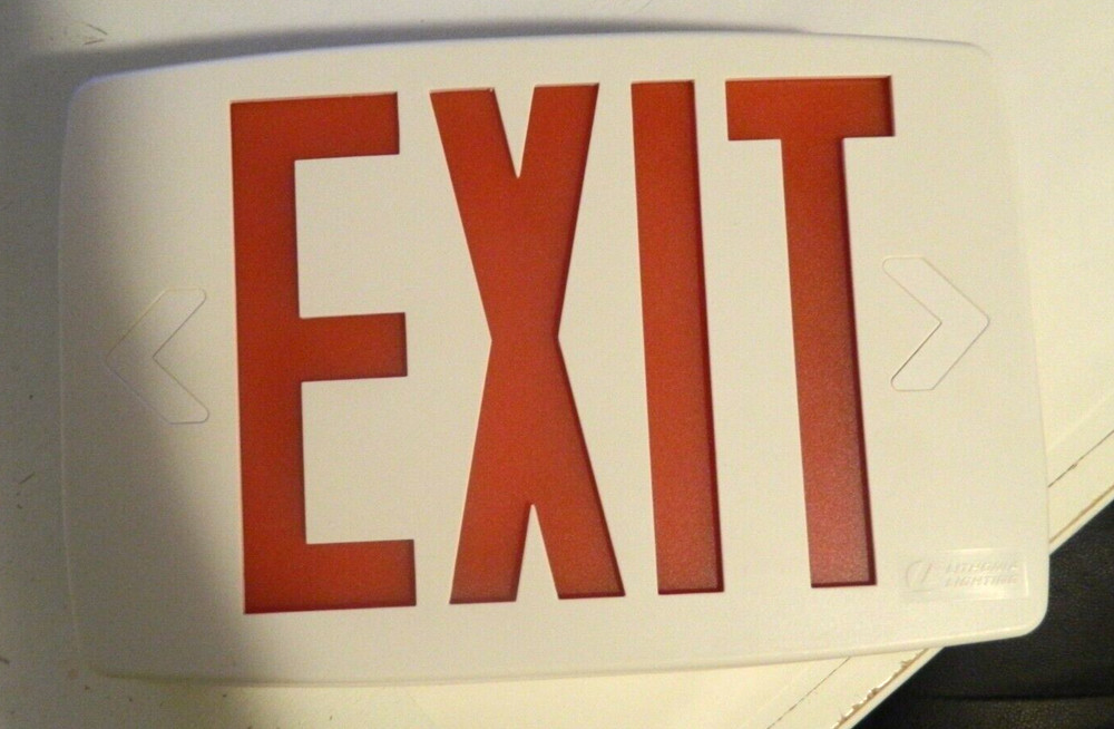 Lithonia Lighting Quantum Thermoplastic White LED Emergency Exit Sign FAST SHIP