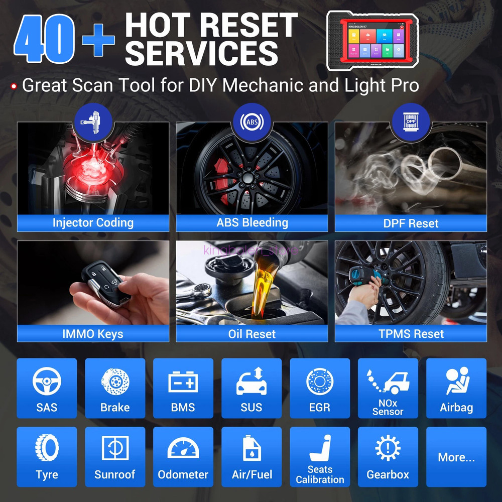 KINGBOLEN K7 OBD2 Car Diagnostic Tool Key Coding Full System CANFD Free Update
