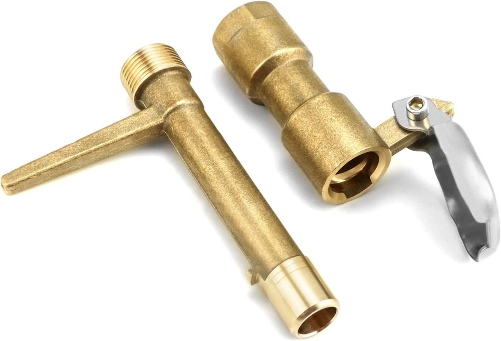 QWORK 2 Set 3/4-Inch Brass Quick Coupler Valves, Irrigation Tool with Quick...